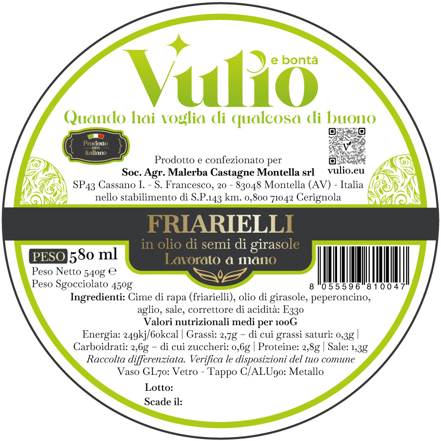etichetta friarielli etichetta friarielli