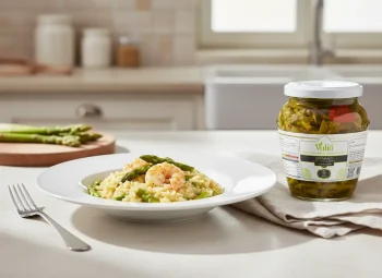 Risotto con scampi e Asparagi