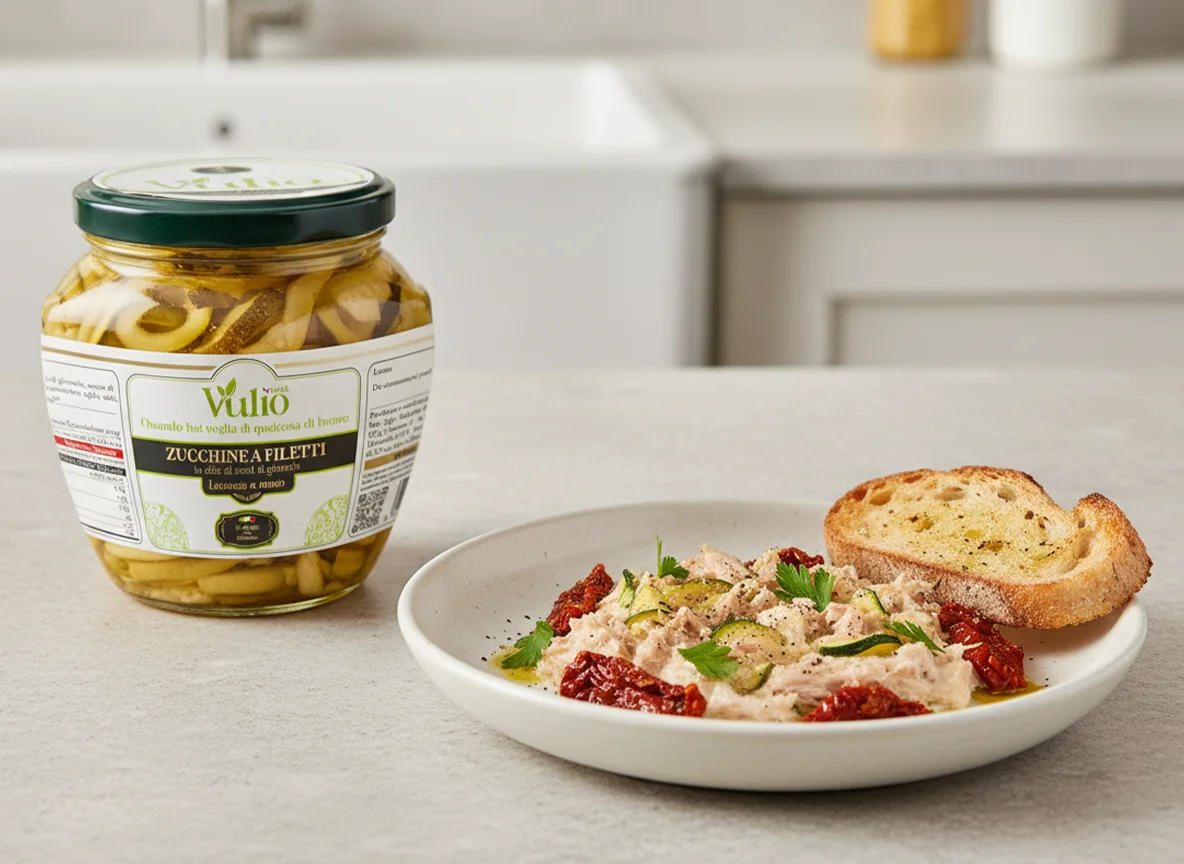 Zucchine a filetti sott olio Vulìo con tonno e pate